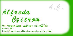 alfreda czitrom business card